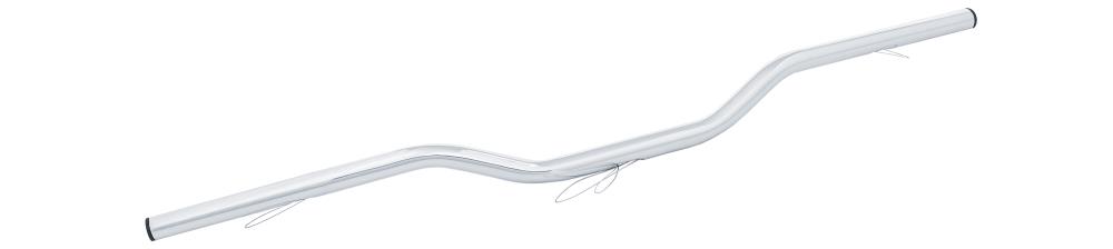 Highway Hawk Handlebar "Fighter" 920 mm wide 90 mm high for "1" (25,4 mm) clamping with 3 holes chrome TÜV