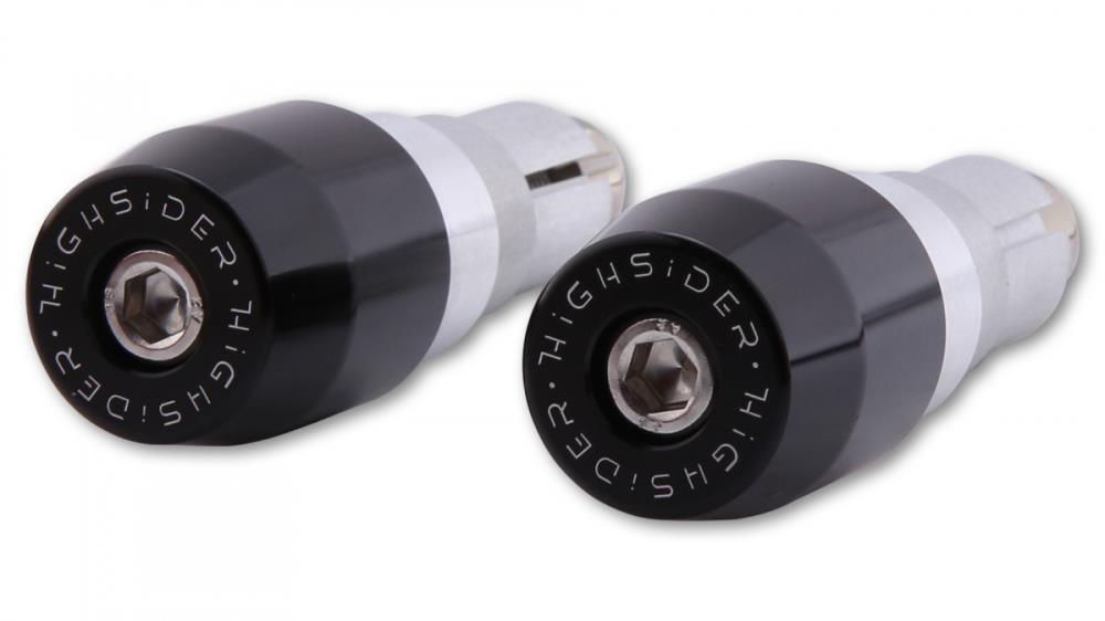 Contrapesos de manillar Highsider extremos de manillar "EVO" negro universal para manillares con un diámetro interior de 12 mm a 22 mm (1 juego)