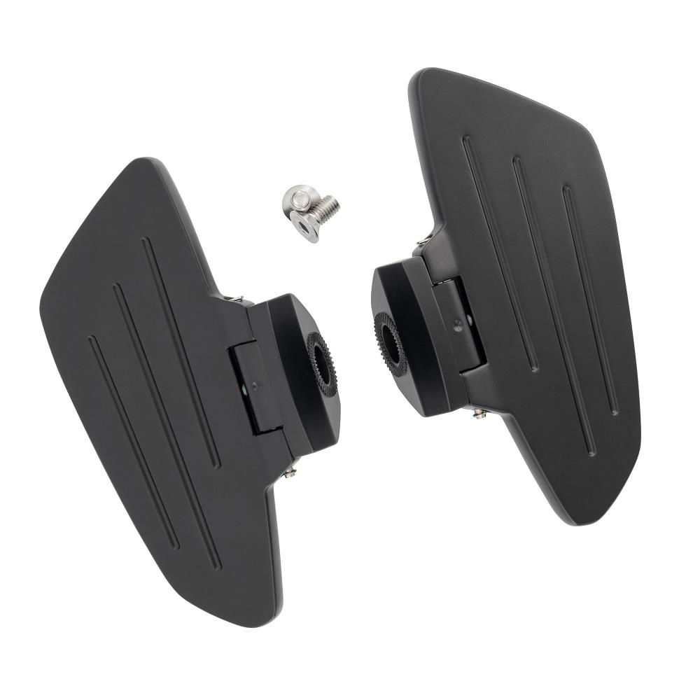Highway Hawk Floorboards Set (2 pieces) "Smooth" black without vehicle specific adapter