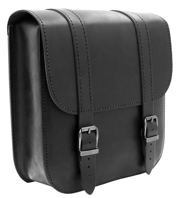 Ledrie swingarm bag "left" leather black W=26xD=10xH=28cm 7,5 liters for Harley Davidson Softail models from 2018 - UP