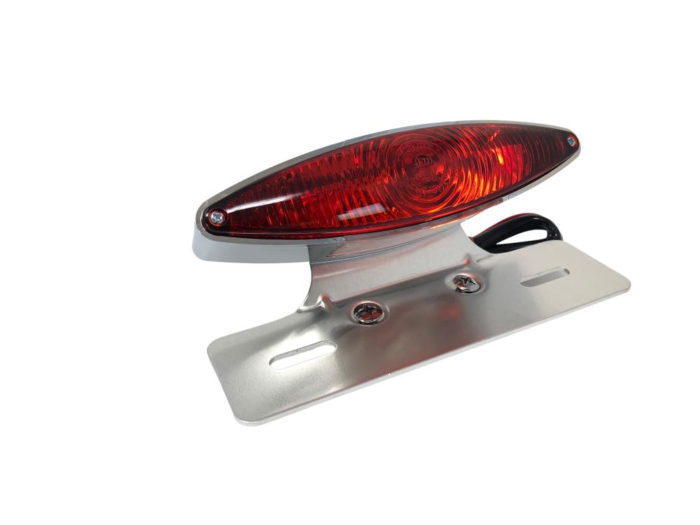 Highway Hawk tail light "Tech Glide" complete with aluminum license plate holder with E-mark (1 pcs.)