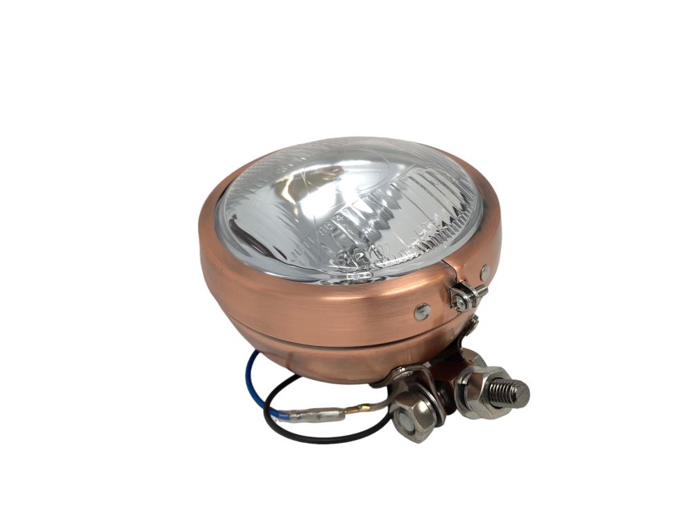 Highway Hawk auxiliary headlight 4 1/2" "USA-style" with E-Mark H3 12V55W copper (1pcs)