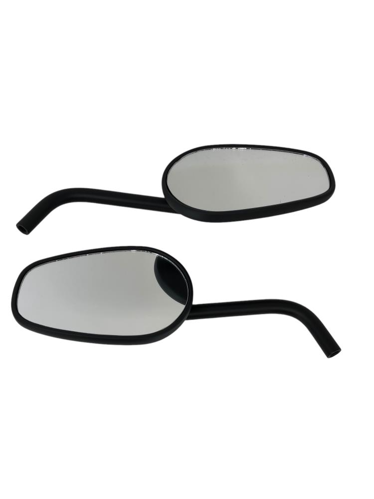 Highway Hawk motorcycle mirror set "Classic" in black with E-mark, M10x1,25 with Yamaha adapter (2 pieces)