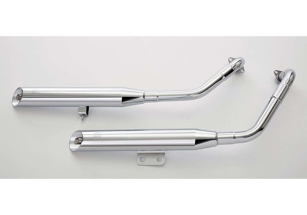 Exhaust system Falcon "Cromo Line - Slash Cut" Kawasaki VN 800 Vulcan and Classic with EG-BE