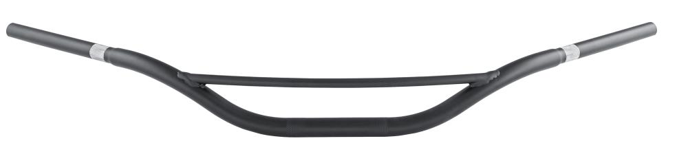 Highway Hawk Handlebar "Venice Beachbar" 940 mm wide 80 mm high for "1" (25,4 mm) clamping  with tapering to "7/8" "(22 mm) in the grip area dull black TÜV