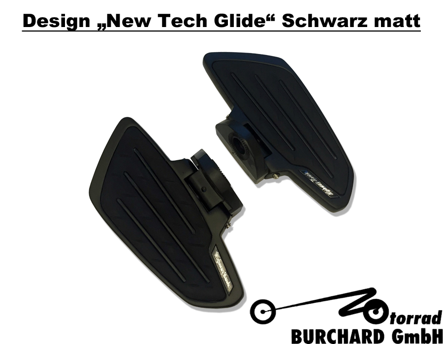 Highway Hawk Floorboard Set for rider "New Tech Glide" black Suzuki VS 600 - 750 - 800 - 1400 Intruder with ABE