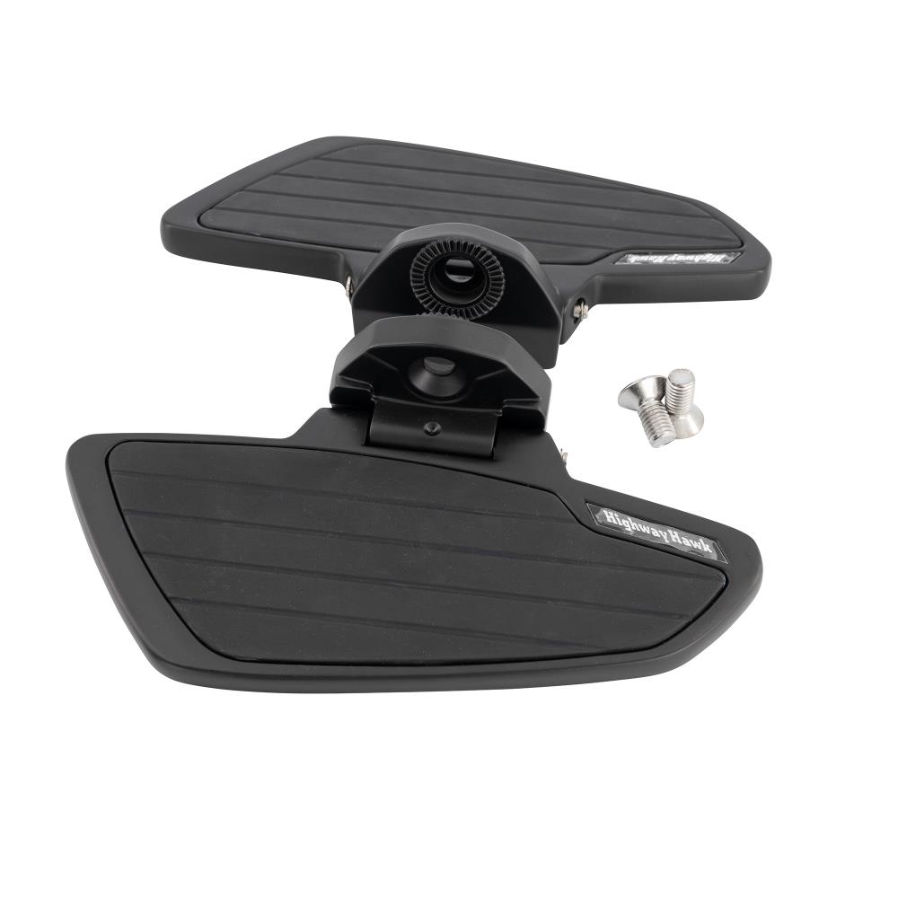 Highway Hawk Floorboards Set (2 pieces) "Smooth" black without vehicle specific adapter