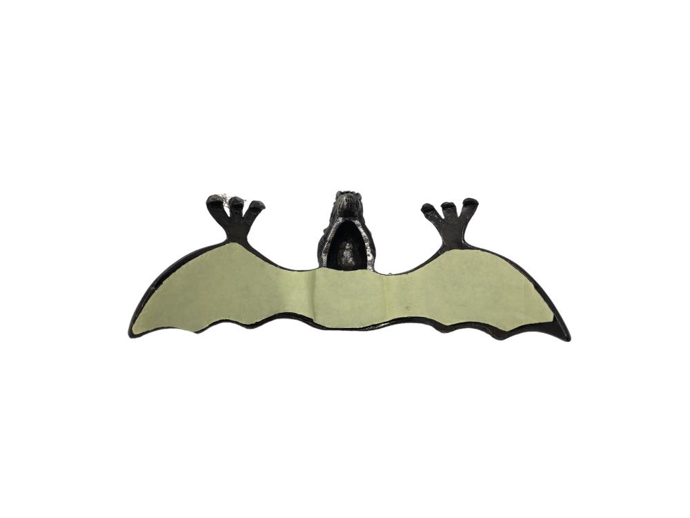 Highway Hawk Ornament "Bat" old silver for Headlight or Spotlight visors 100 mm wide (1 pc.)