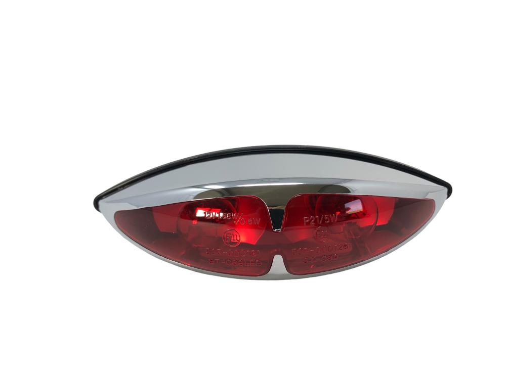 Highway Hawk tail light "Snake" with E-mark - ABS chrome housing (1 pcs.)
