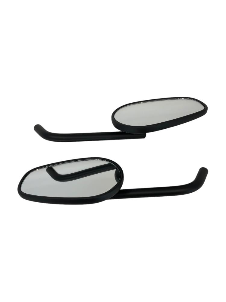 Highway Hawk motorcycle mirror set "Classic" in black with E-mark, M10x1,25 with Yamaha adapter (2 pieces)