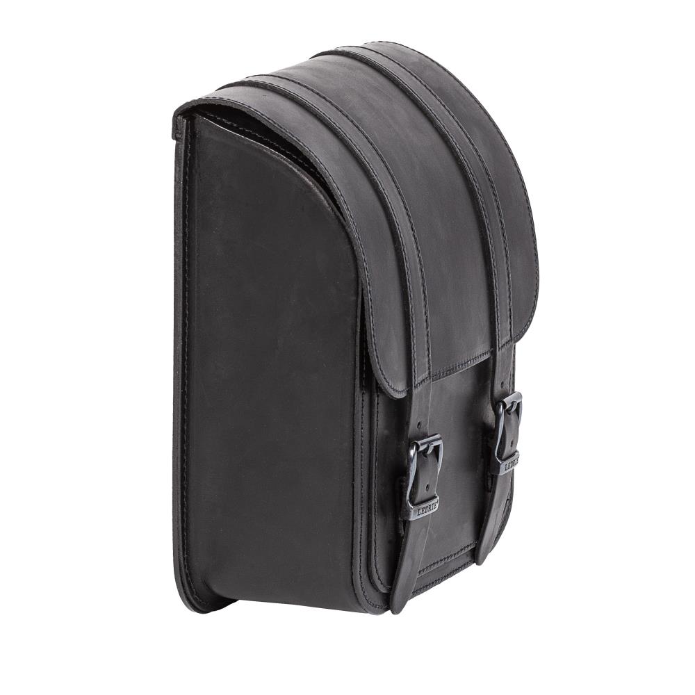 Ledrie swingarm bag round "left" leather black W=25xD=13xH=33cm 10 liters for Harley Davidson Softail models from 2018 - UP