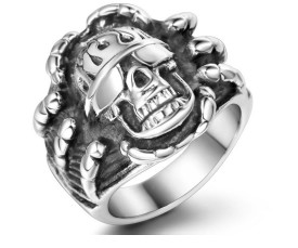 Ring "Crazy Skull Driver" / Size 09 (D=18,9mm) / Silver