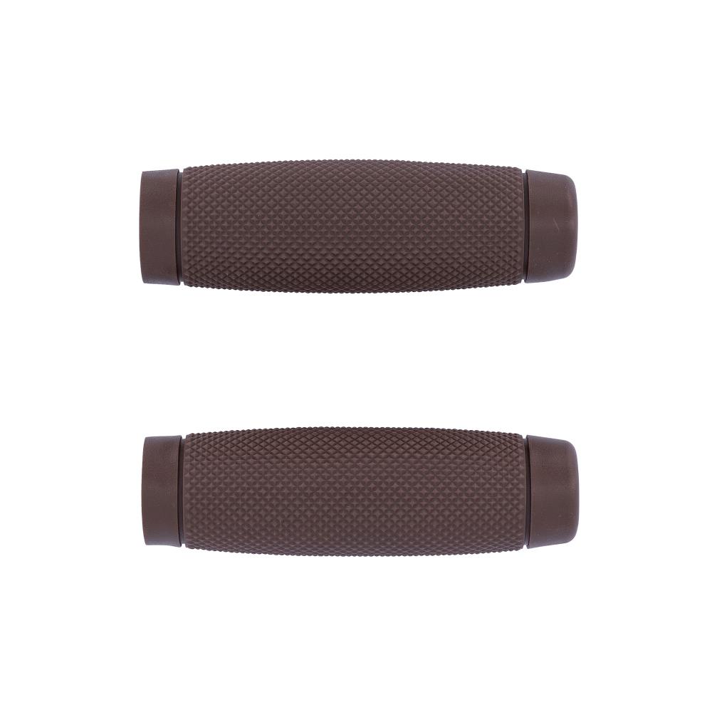 Highway Hawk Grip Covers Poignées de guidon "Diamond Brown" pour guidons de 1" (25,40 mm) sans montage de câble d'accélérateur - sans embouts amovibles