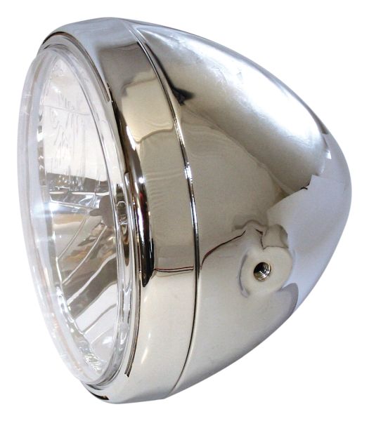 Highway Hawk headlight with LED "SHIN YO 7 inch Reno 2" in chrome with E-mark H4