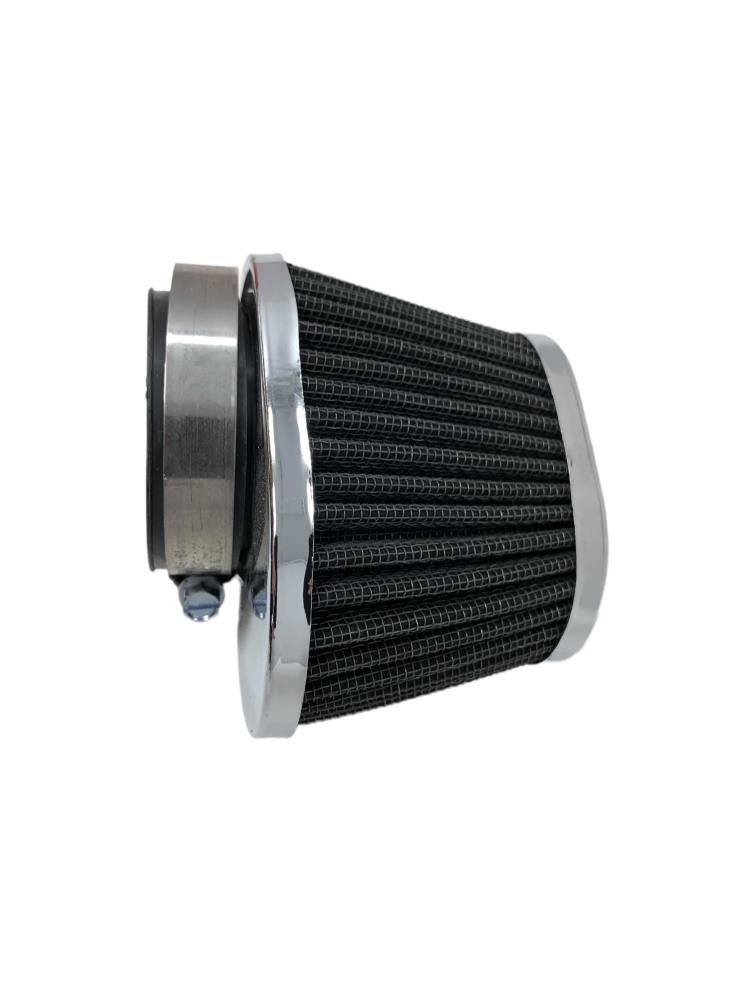 Highway Hawk air filter / universal / oval / d = 48 mm / chrome (1 piece)