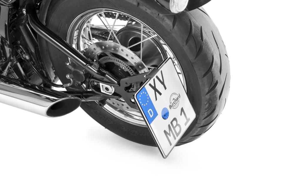Side mount license plate holder for Triumph Bonneville Speedmaster with TÜV
