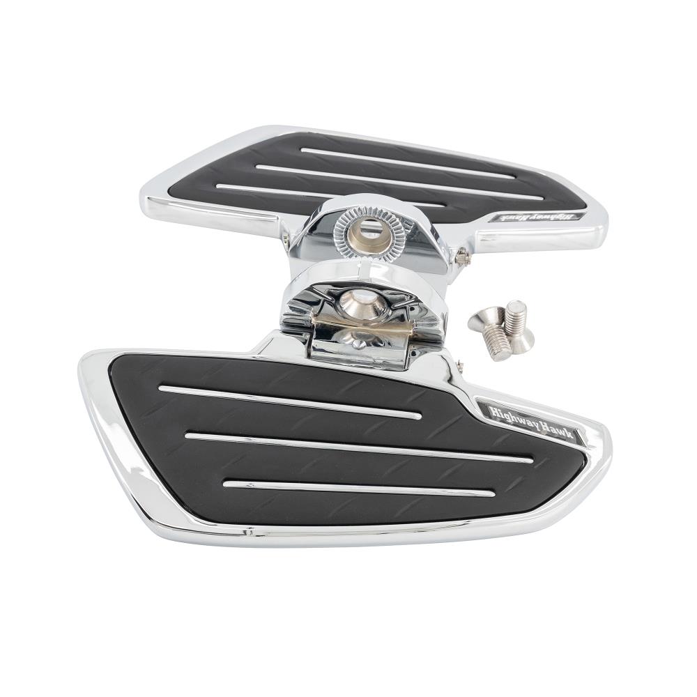 Highway Hawk Floorboards Set (2 pieces) "New Tech Glide" chrome without vehicle specific adapter