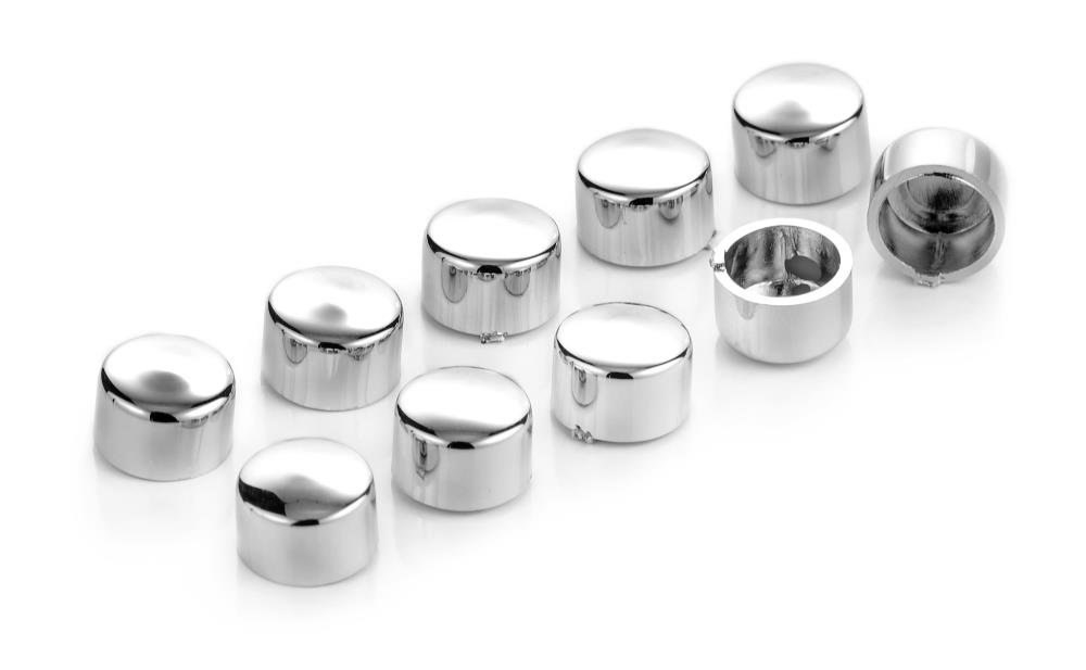 Highway Hawk Cover caps chrome for allen head bolts head M6 DIN 912 - 10 pieces