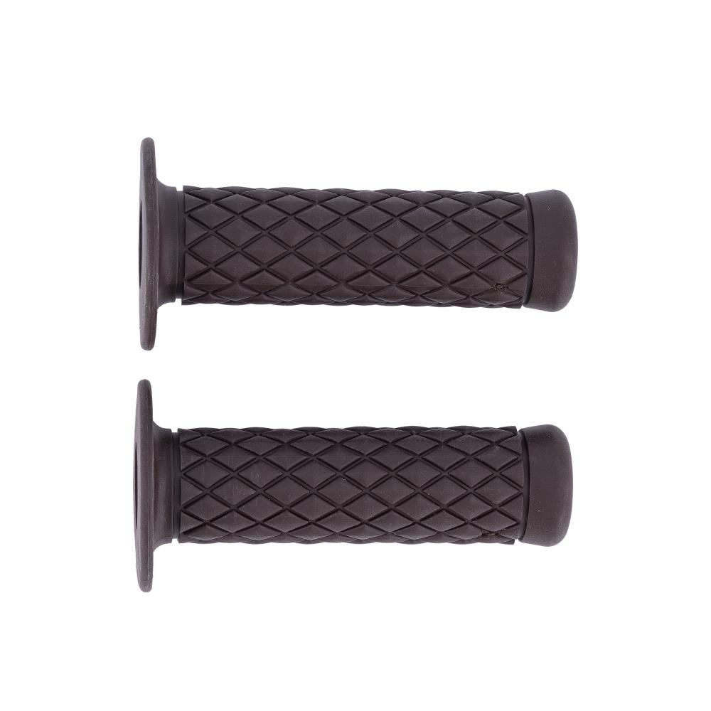 Highway Hawk Handgrips "Cafe Style Brown" for 7/8" (22 mm) handlebars without throttle assembly - without removable end-caps
