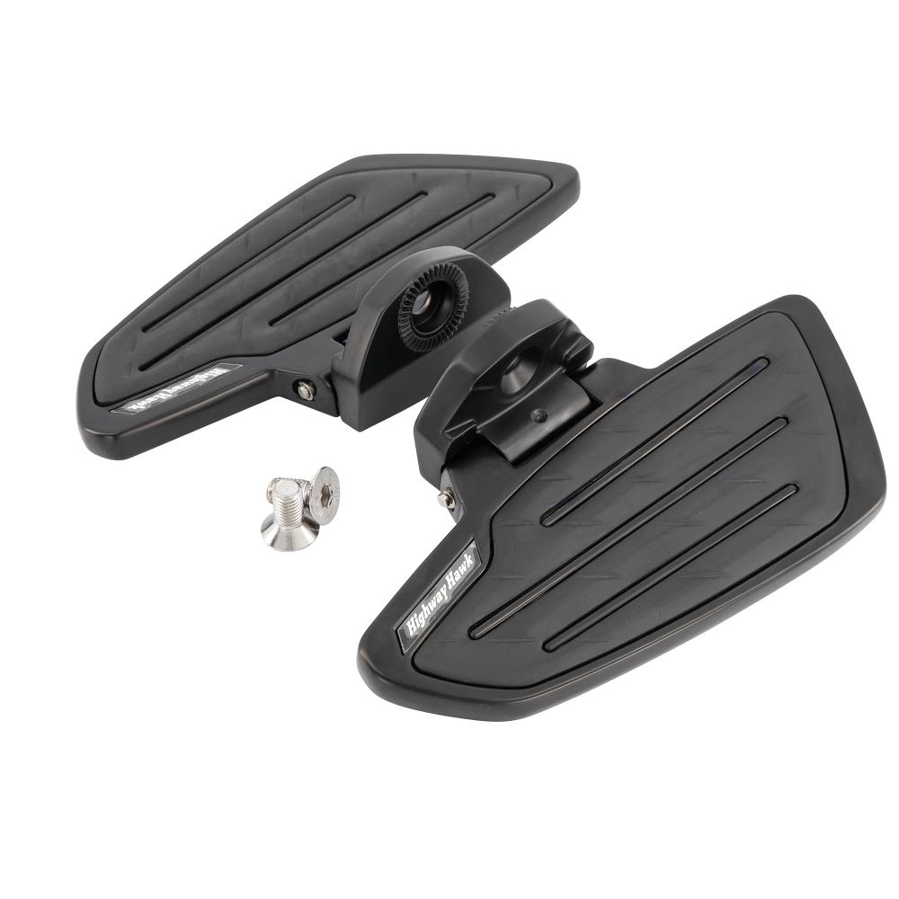 Highway Hawk Floorboards Set (2 pieces) "New Tech Glide" black without vehicle specific adapter