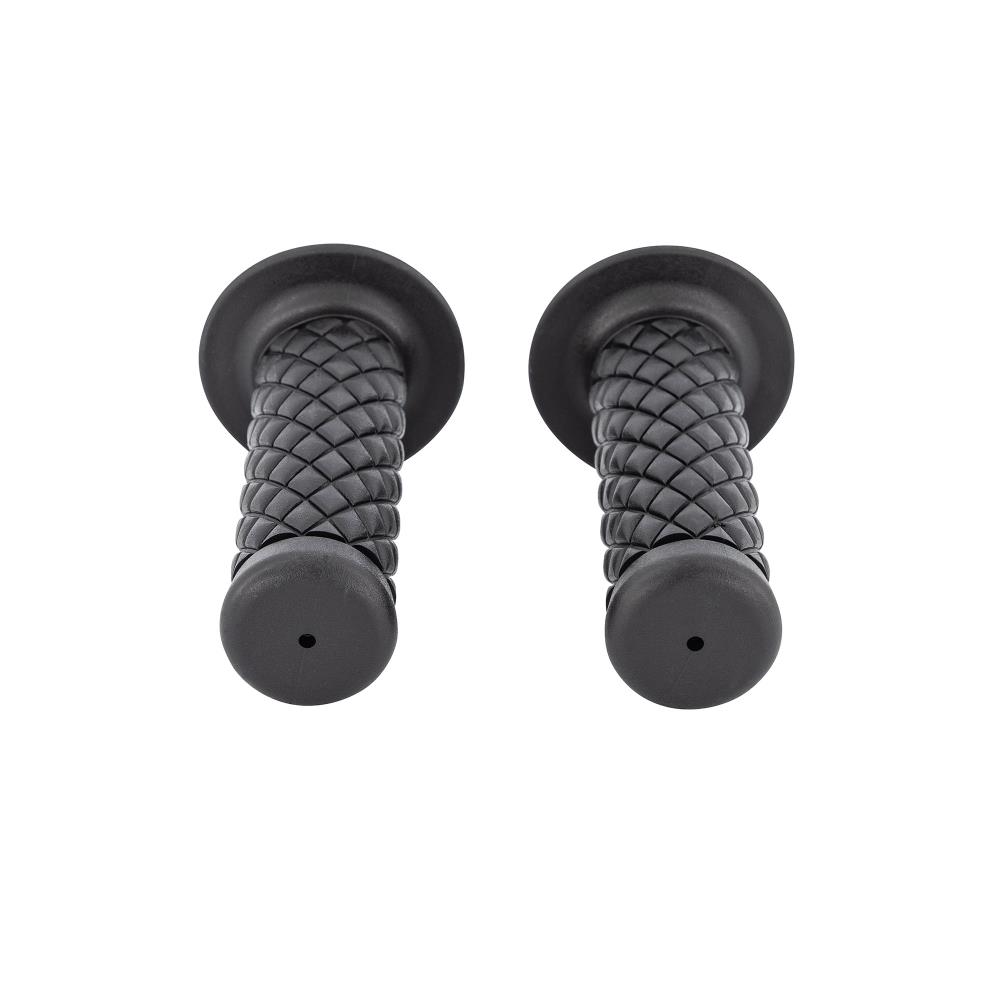 Highway Hawk Handgrips "Cafe Style Black" for 1" (25,40 mm) handlebars without throttle assembly - without removable end-caps