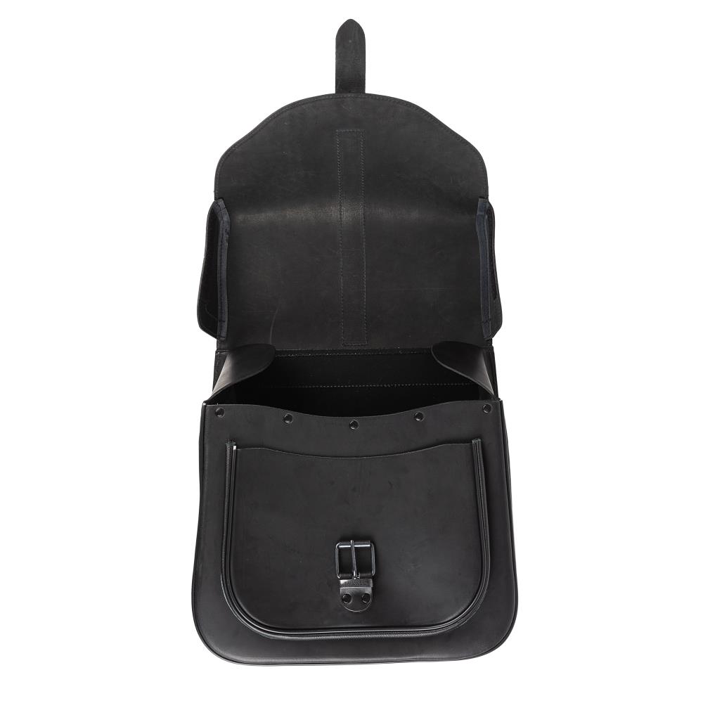 Ledrie bolsa de sillín "Cartero" 1 pieza de cuero negro con hebilla W = 43cm D= 19cm H= 41cm 37 litros (1 pieza)