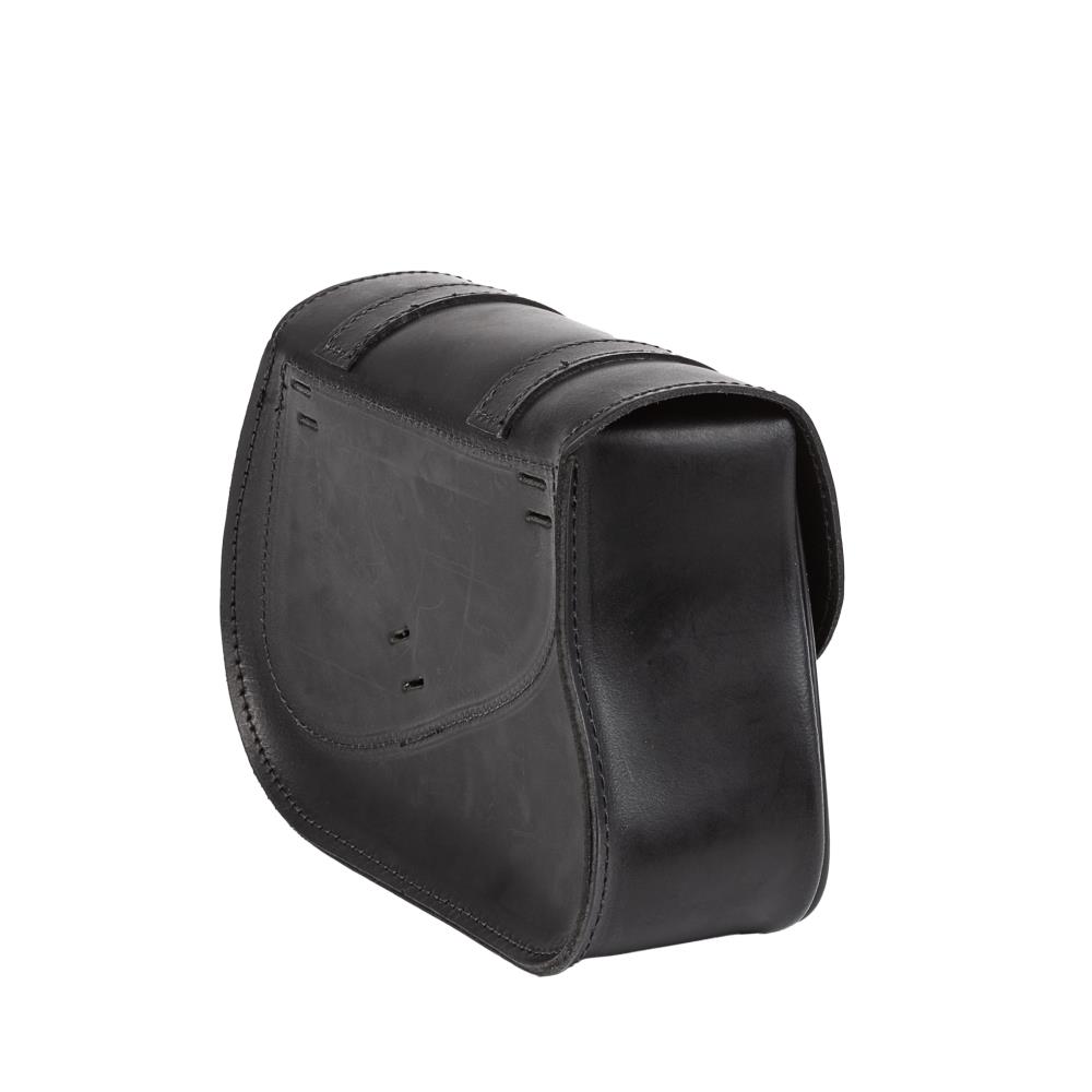 Sacoche de guidon Ledrie en cuir noir L=27x P=10x H=20 cm 5  litres pour modèles Harley Davidson V-Rod (1 pièce)