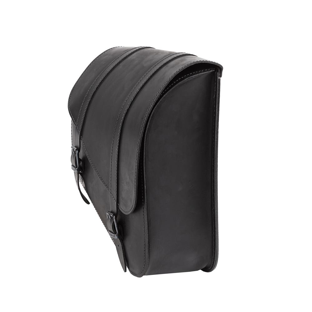 Ledrie bolsa de cuadro de cuero negro W=30x D=14x H=35/20 cm 11,5 litros para Harley Davidson/ Suzuki/Yamaha (1 pieza)
