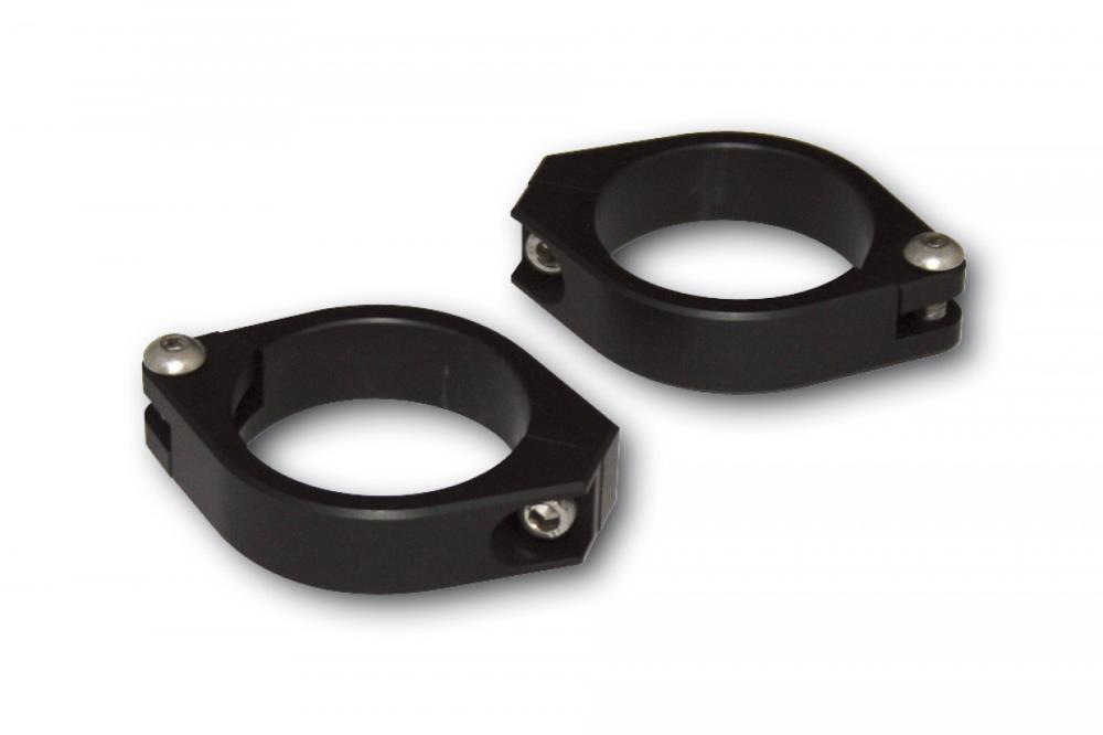 HIGHSIDER CNC aluminum standpipe clamps, for 42-43 mm, black, (1 set)