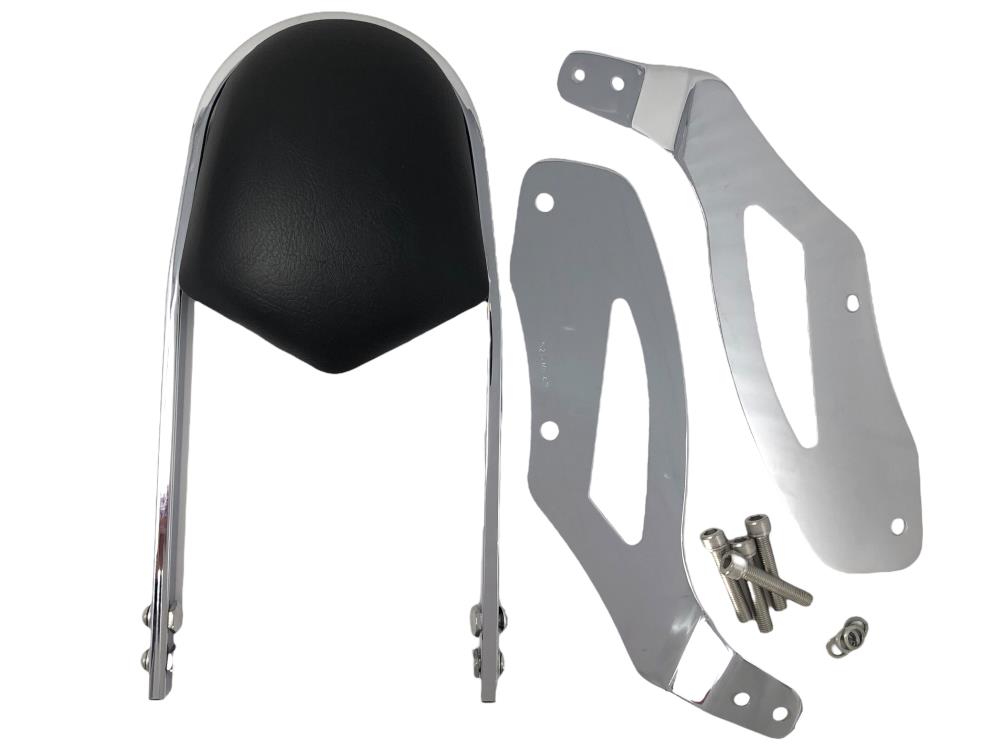 Highway Hawk Sissy Bar "Wide" for Honda VT 750 Black Widow - average height from fender 400 mm high in chrome - complete with brackets