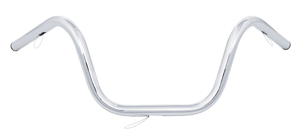 Highway Hawk Handlebar "FXWG-Style" 700 mm wide 220 mm high for "1" (25,4 mm) clamping with 3 holes chrome TÜV