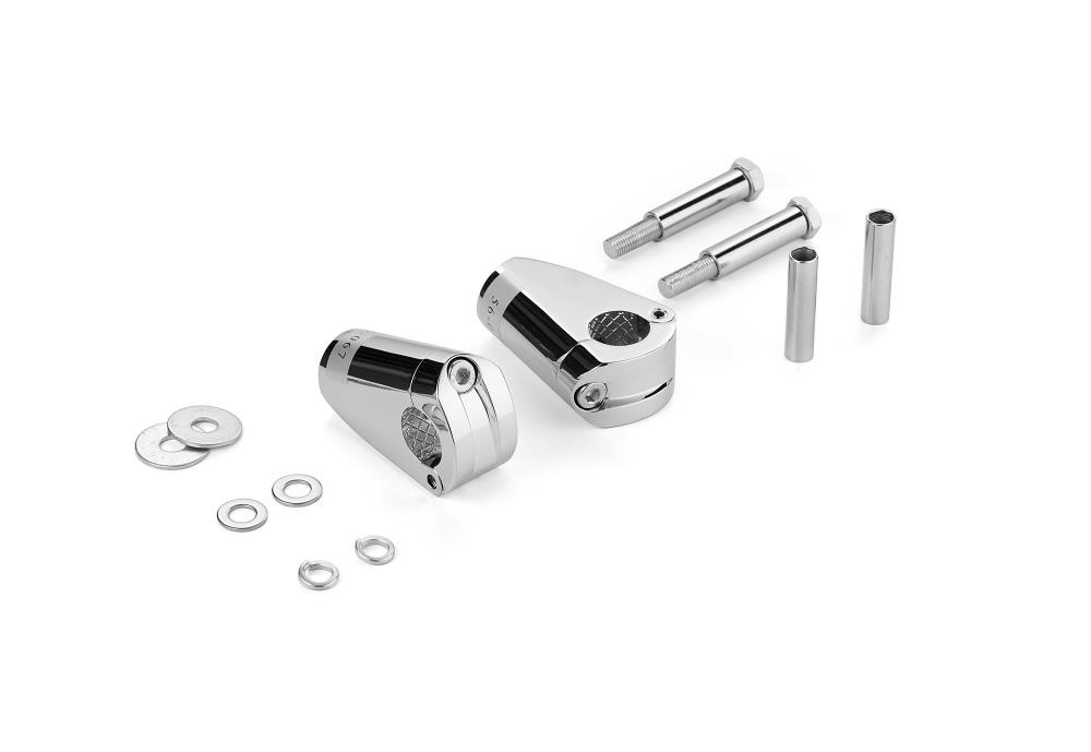 Highway Hawk Riser "Spartican 65 mm"1" (25,4 mm) With reducing sleeves for use on triple clamps of 10, 12mm and 14mm bushings TÜV