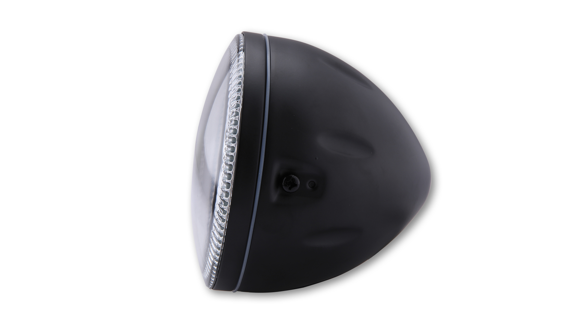 HIGHSIDER Faro principal de 5 3/4 pulgadas SKYLINE con anillo de luz de estacionamiento LED, carcasa metálica negra, H4, 12V 60/55 W, montaje lateral, homologado E.