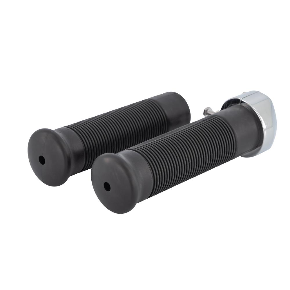 Highway Hawk Handgrips "Riffle" for 1" (25,40 mm) handlebars with throttle assembly - without removable end-caps