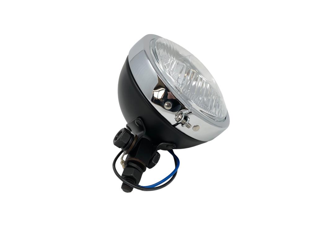 Highway Hawk auxiliary headlight 4 1/2" "USA-style" with E-Mark H3 12V55W black/ chrome (1pcs)