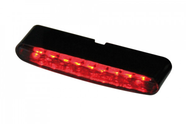 Highway Hawk HIGHSIDER STRIPE Combinazione luce posteriore/freno a LED, nera. vetro rosso omologato E (1 pezzo)