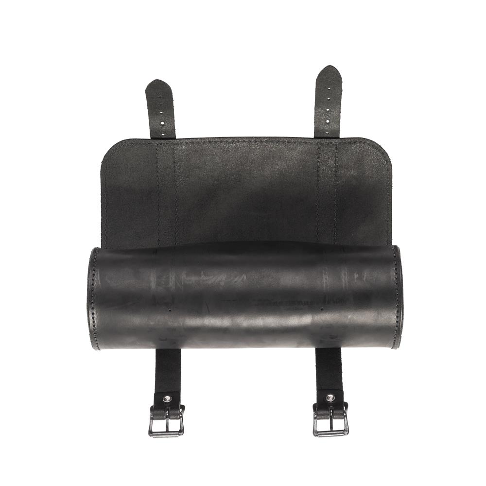 Ledrie moto bolsa de herramientas de cuero negro con hebillas W = 29cm D = 10,5cm H = 10,5cm 1 litro (1 pieza)