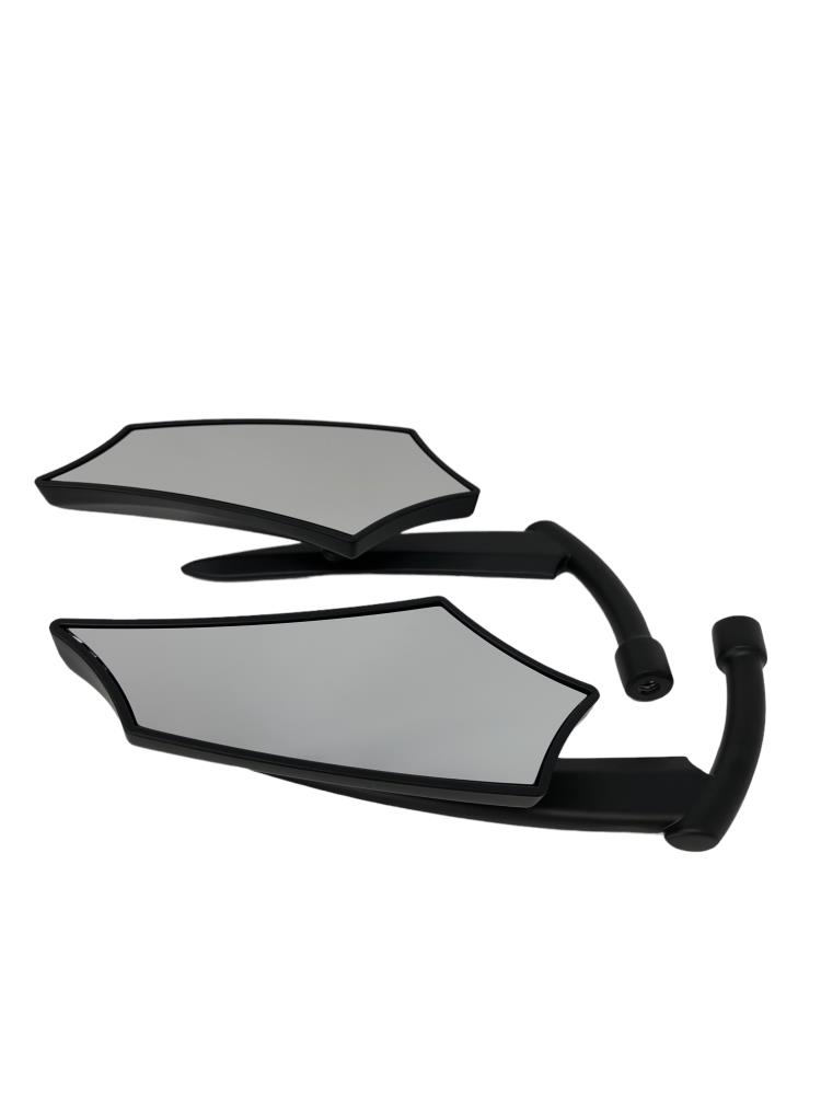 Set di specchietti per moto Highway Hawk "Razor" in nero, M10x1,25 con adattatore Yamaha (2 pezzi)