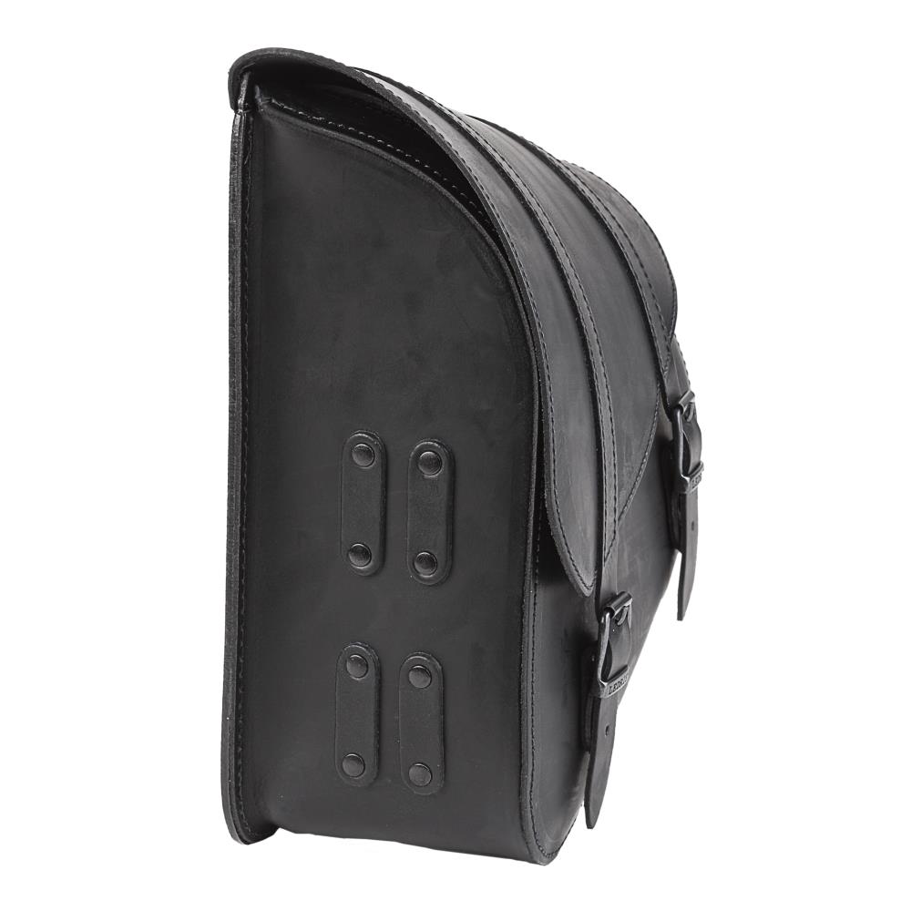 Ledrie swingarm bag "left" with bottleholder leather black W=26xD=13,5xH=35/15cm 9 liters for Harley Davidson Softail models from 2018 - UP
