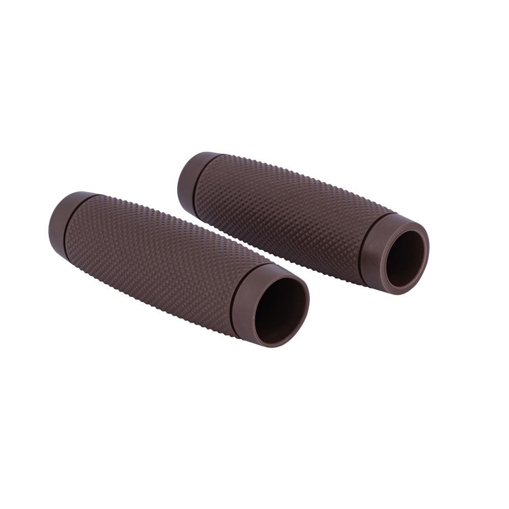 Highway Hawk Handgrips "Diamond Brown" for 1" (25,40 mm) handlebars without throttle assembly - without removable end-caps