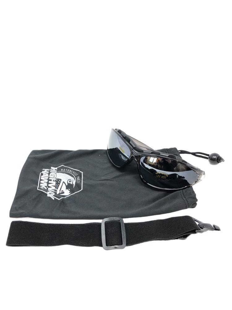 Highway Hawk motorbike goggles/ sunglasses "black"