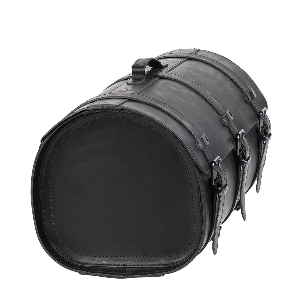 Maleta de moto Ledrie "extra grande" de cuero negro con hebillas Ancho = 60cm Fondo = 35cm Alto = 34cm 67 litros (1 pieza)