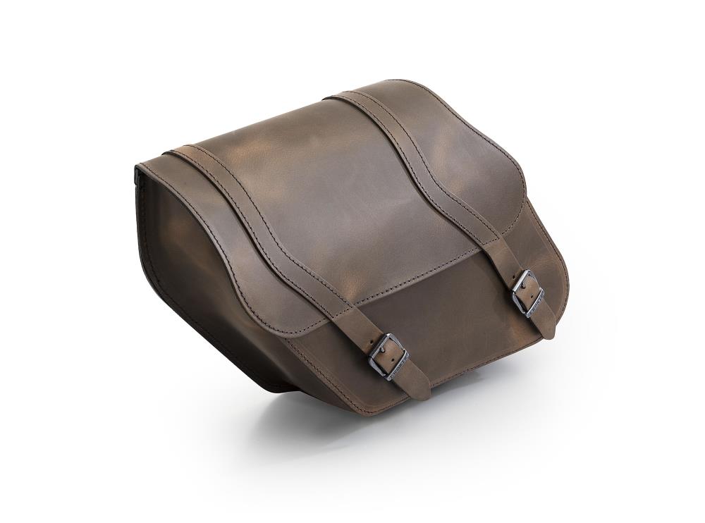Ledrie bolsa de sillín para "izquierda" 1 pieza de cuero marrón con hebillas W = 35cm D = 12cm H = 30cm 11 litros (1 pieza)