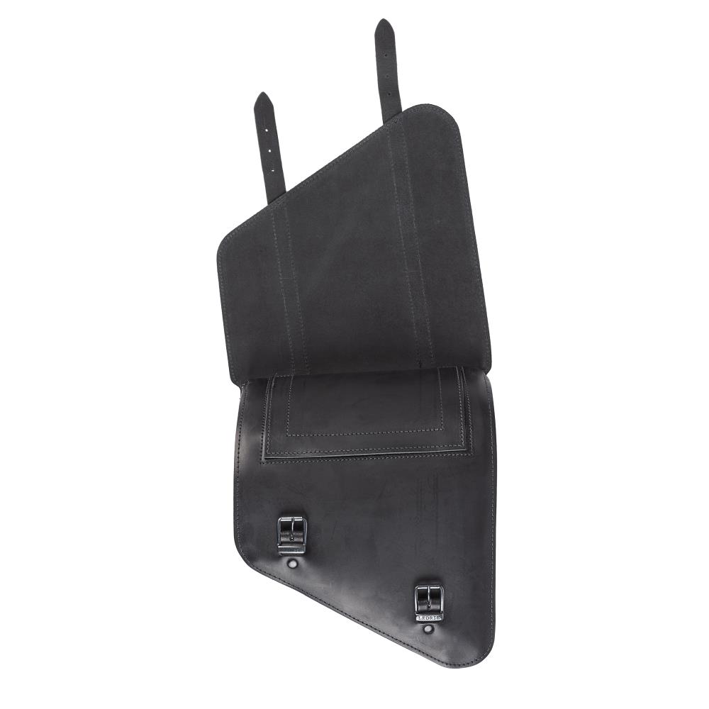 Ledrie leather frame bag black W=30x D=14x H=35/20 cm 11.5 liters for Harley Davidson/ Suzuki/Yamaha (1 piece)