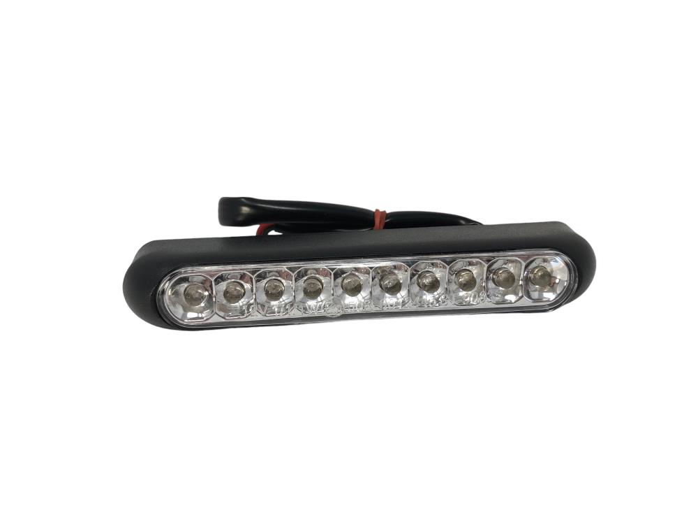 Highway Hawk taillight LED "oval" with E-mark /ABS housing and license plate light - black (1pcs.)