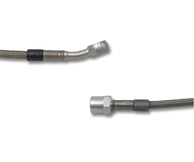 Steelbreaded Brake line or Clutch line with 20° eyelet and M 10 x 1 female thread versatile cone 90° with TÜV