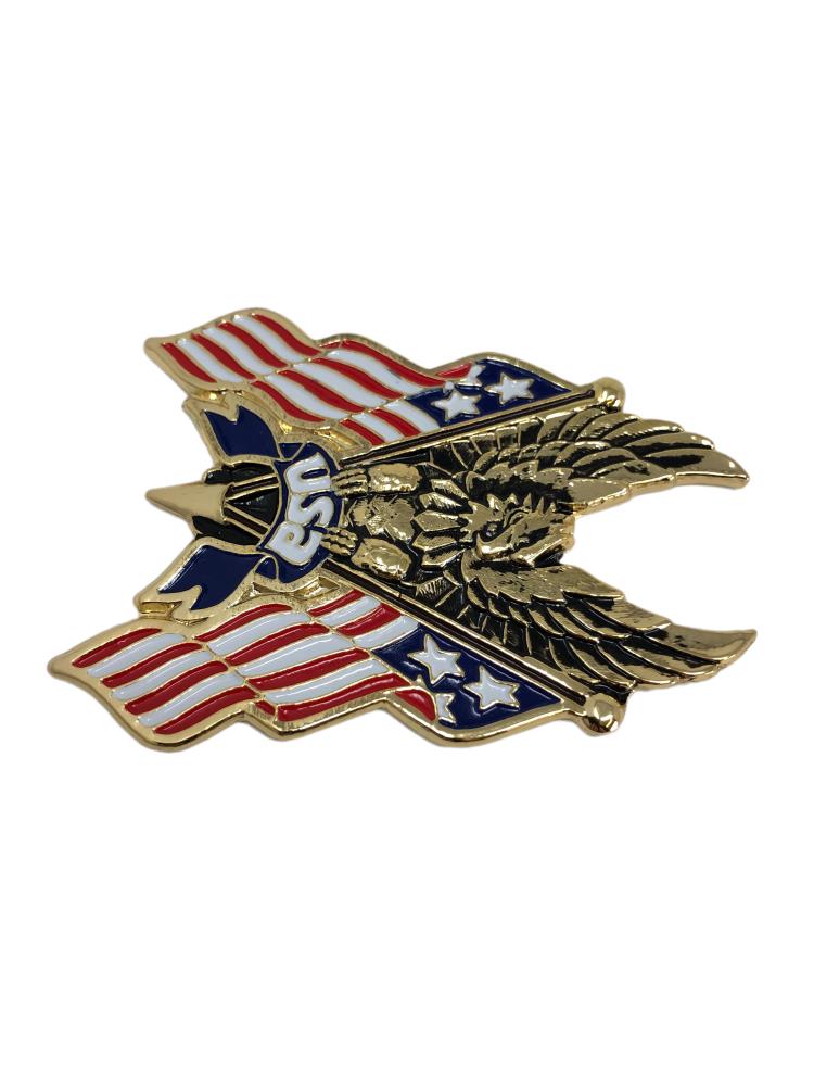 Highway Hawk emblème "Eagle USA flag" en or 8 cm de large à coller
