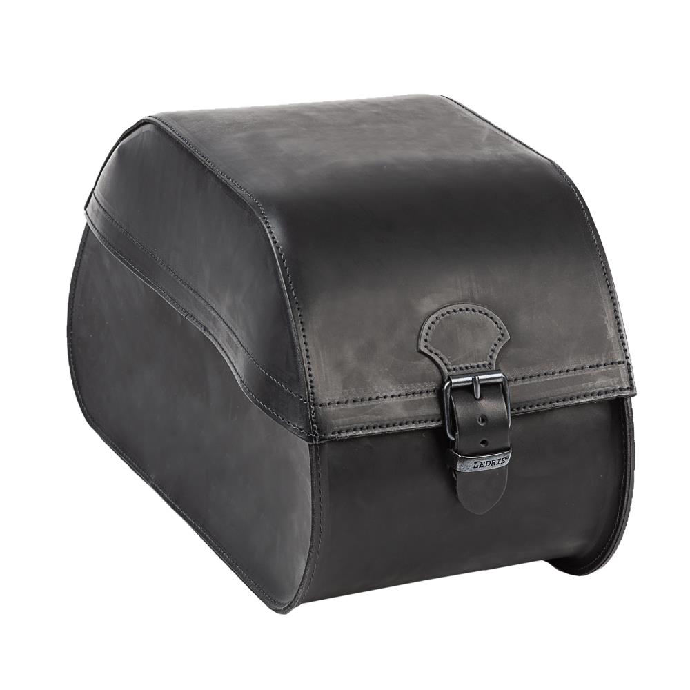 Sacoches de selle Ledrie "Rigid" en cuir noir avec boucles L = 62cm P= 25cm H= 33cm 40 litres (1 set)