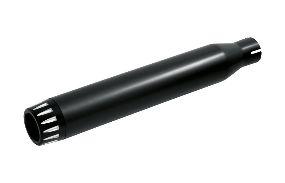 Highway Hawk tubo de escape silenciador "Rage negro con tapa negra" para 38mm a 45mm de diámetro - longitud 440mm