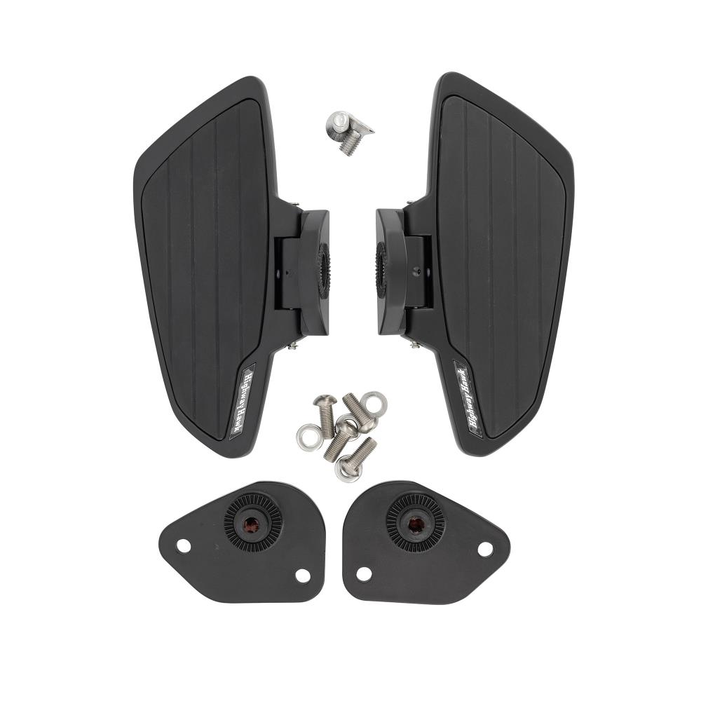 Highway Hawk Floorboard Set for rider "Smooth" black Honda VT 750 ACE C2 with ABE